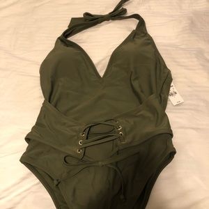 Express one piece corset waist bathing suit